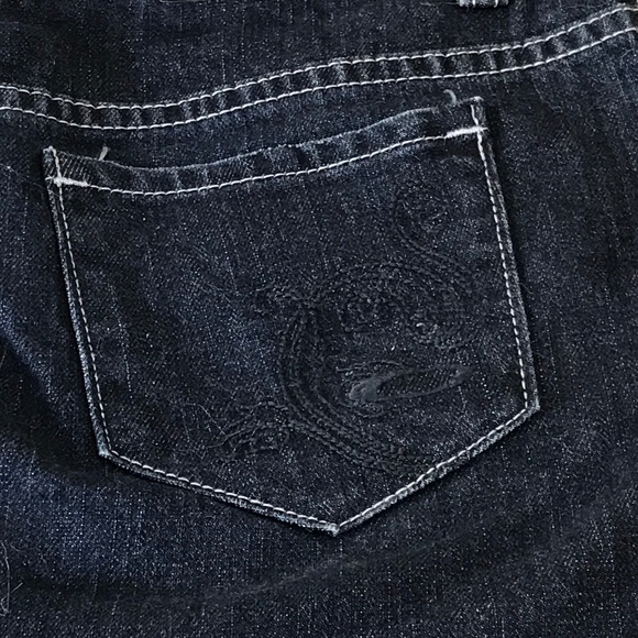 NWOT Women’s Oakley Dark Blue With White Stitching Demin/Jean Skirt With Pockets - Picture 5 of 9